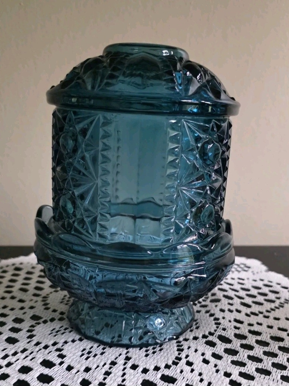 Vintage Blue STARS AND BARS Fairy Lamp
